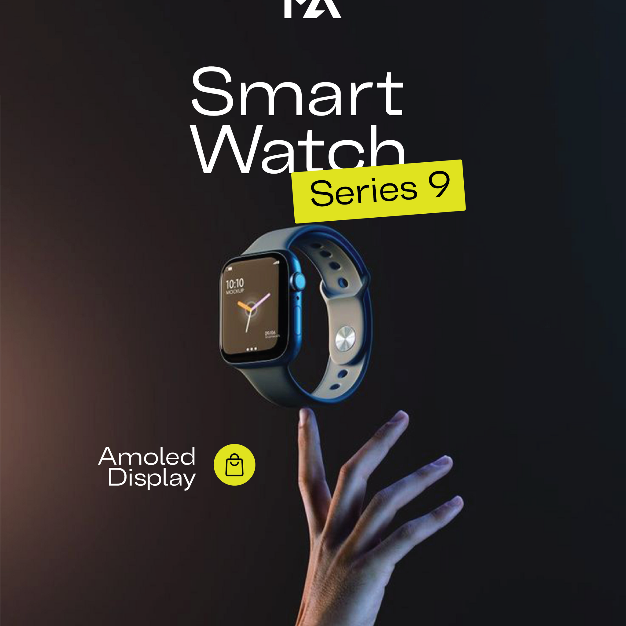 Smart Watch 9 Series Amoled Diplay With 3 premium straps KW19 Max Waterproof