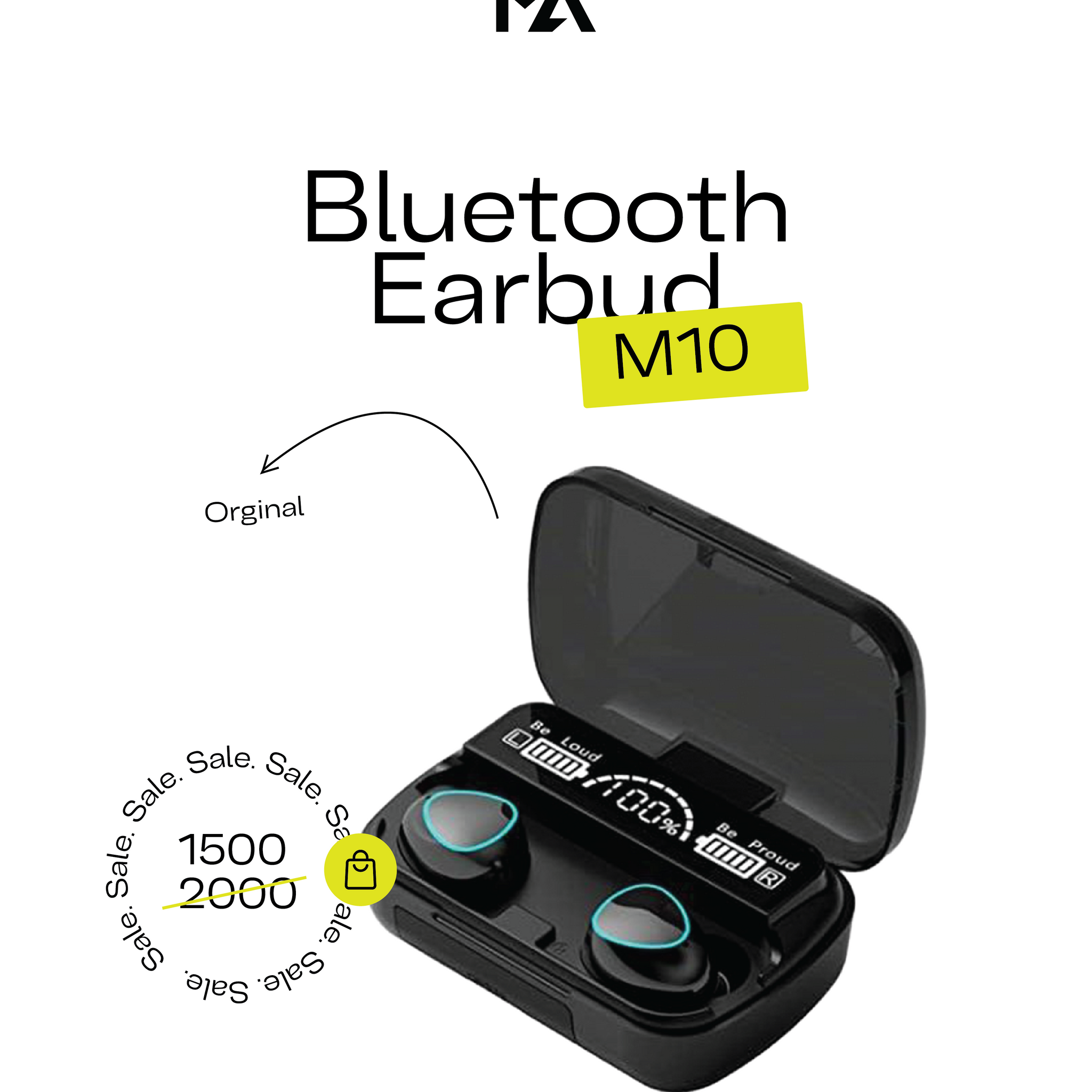 M10 True Wireless Earbuds Airpods,Bluetooth with Noise-Cancelling