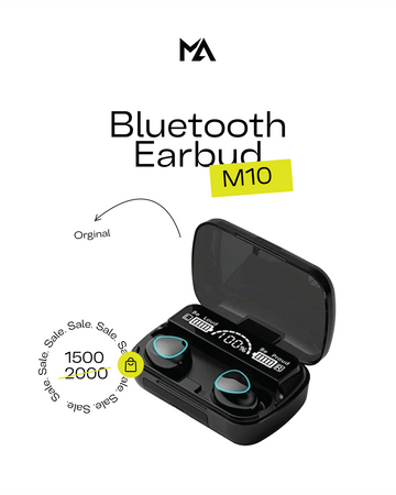 M10 True Wireless Earbuds Airpods,Bluetooth with Noise-Cancelling